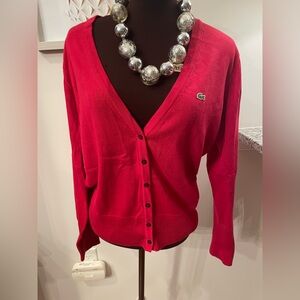 Lacoste Women's Vibrant Red Cardigan